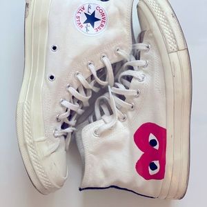 Comme des Garcons PLAY X Converse Milk Hi Top